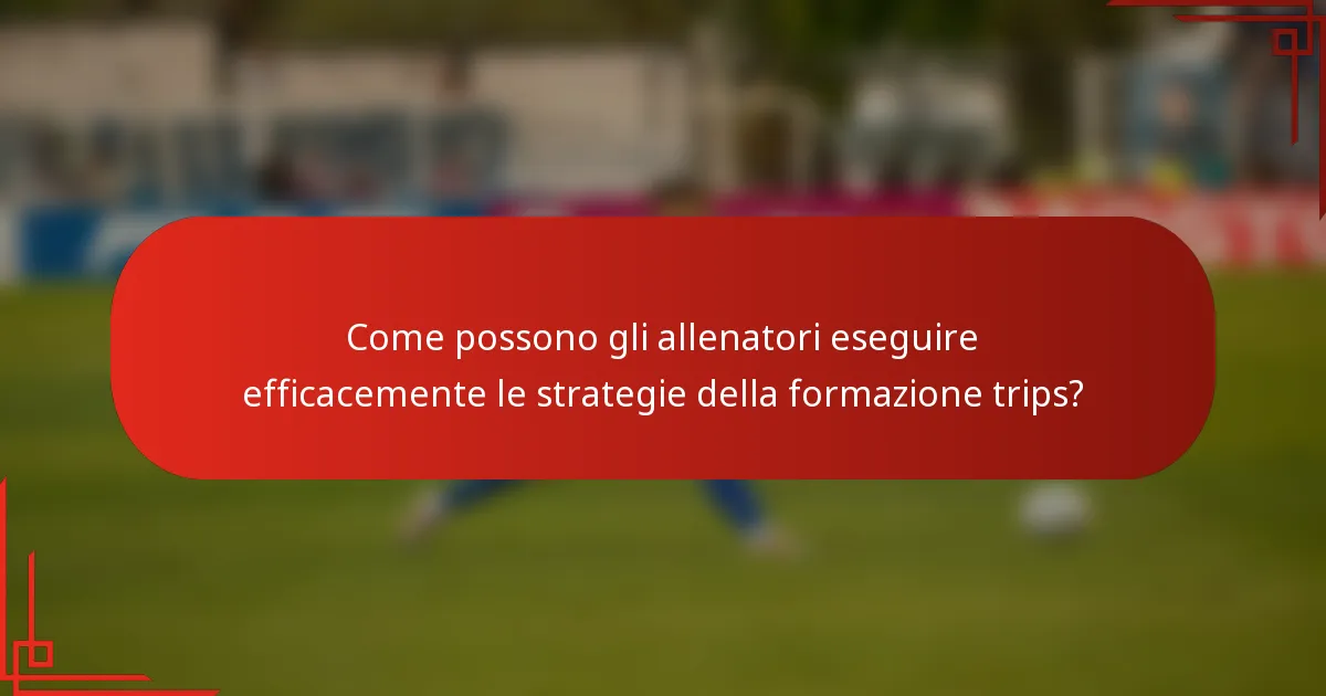 Come possono gli allenatori eseguire efficacemente le strategie della formazione trips?