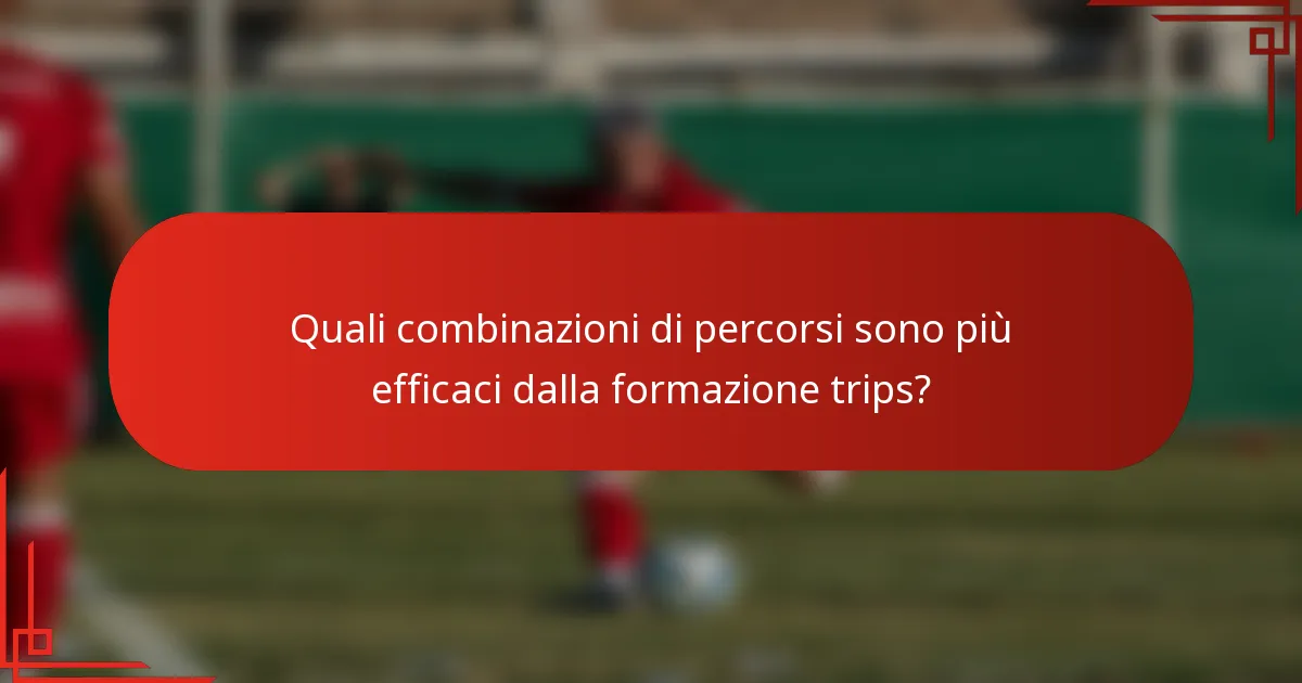 Quali combinazioni di percorsi sono più efficaci dalla formazione trips?