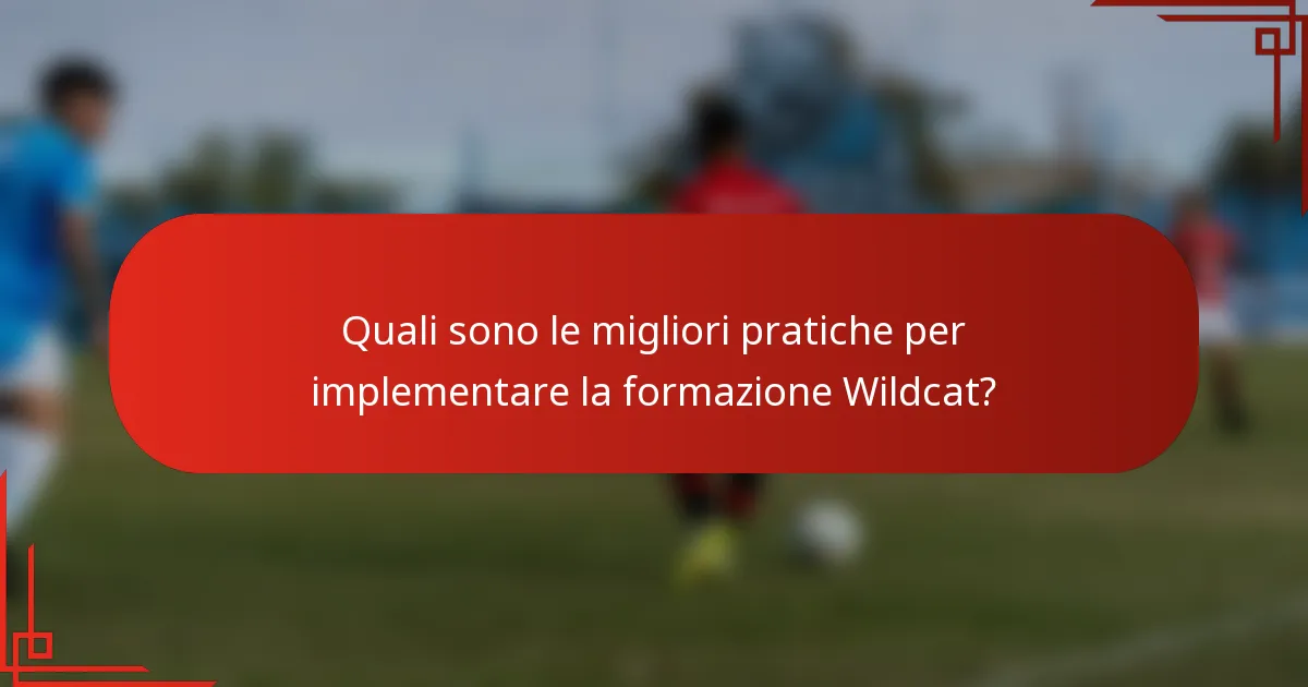 Quali sono le migliori pratiche per implementare la formazione Wildcat?